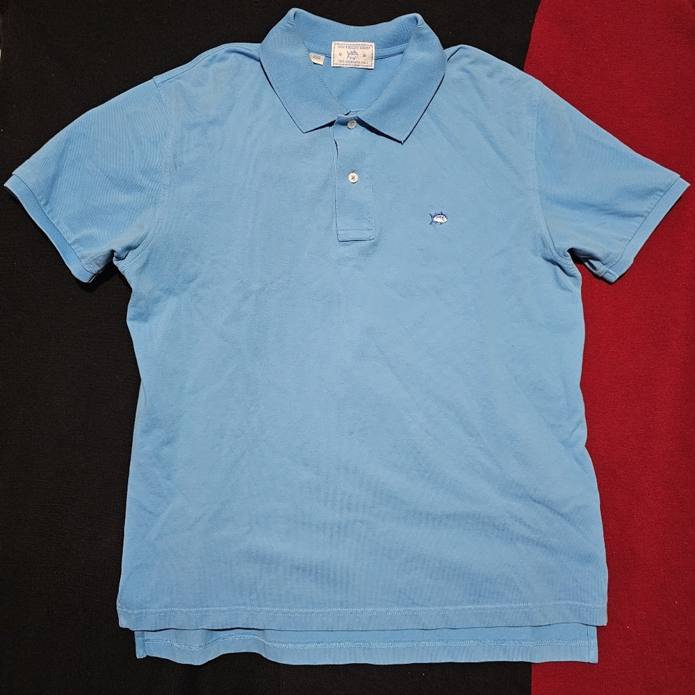 Southern Tide Shirt Mens Medium Blue Polo Pullover Short Sleeve Preppy